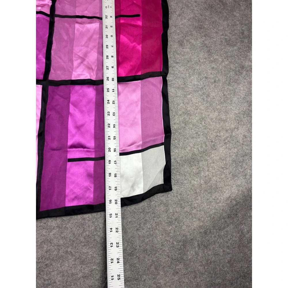 VTG Chic Oscar de la Renta Pink Purple Colorblock Geometric Square Scarf 21x21